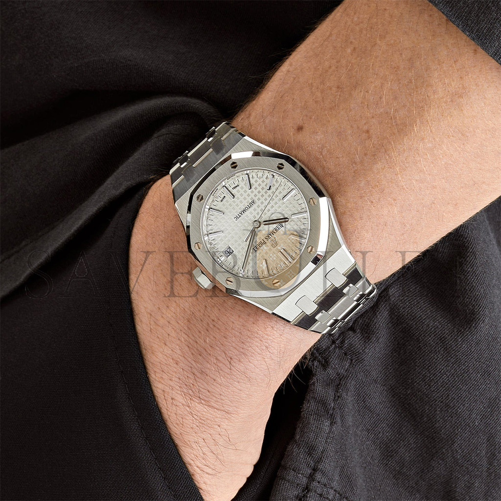 audemars P*g*et royal oak stainless steel white dial watch 15450st.oo.1256st.01